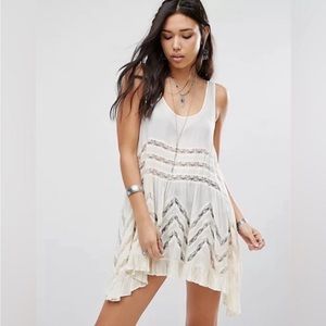 INTIMATELY by FREE PEOPLE Trapeze Slip Dress in White Combo, Size Small